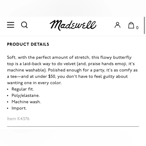 MADEWELL Velvet Butterfly Top in Dark Cinnabar - Picture 8 of 8